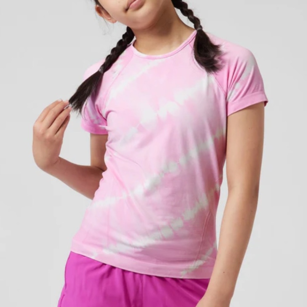 Athleta girl power up Pink‎ Tie Dye tee T-Shirt
